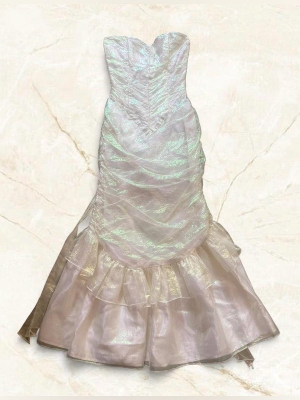 Vintage Gunne Sax Iridescent Strapless Dress XXS -00